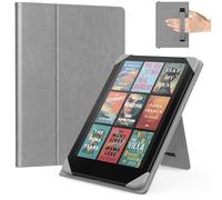 MoKo Universel Étui pour 6.8, 7 Pouces Kindle Paperwhite Liseuses et Tablettes, Kindle Paperwhite/Colorsoft/Kobo Libra/Boox/Ocean,Housse Coque Folio Légère avec Sangle Main/Support, Gris Foncé