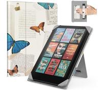 MoKo Universel Étui pour 6.8, 7 Pouces Kindle Paperwhite Liseuses et Tablettes,Kindle Paperwhite/Colorsoft/Kobo Libra/Boox/Ocean,Housse Coque Folio Légère avec Sangle de Main/Support, Papillon Vintage