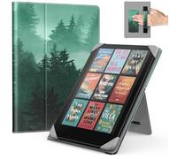 MoKo Universel Étui pour 6.8, 7 Pouces Kindle Paperwhite Liseuses et Tablettes,Kindle Paperwhite/Colorsoft/Kobo Libra/Boox/Ocean,Housse Coque Folio Légère avec Sangle de Main/Support, Forêt Verte