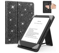 MoKo Universel Étui pour 6 Pouces Kindle Liseuses et Tablettes, Kindle/Kobo Clara/Tolino/Pocketook/Sony E-Book Tablet, Étui Folio Léger avec Dragonne et Béquille pour 6 Pouces, Noir Scintillant