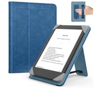 MoKo Universel Étui pour 6 Pouces Kindle Liseuses et Tablettes, Kindle/Kobo Clara/Tolino/Pocketook/Sony E-Book Tablet, Étui Folio Léger avec Dragonne et Béquille pour 6 Pouces, Sergé Vintage Bleu