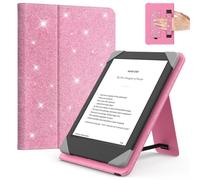MoKo Universel Étui pour 6 Pouces Kindle Liseuses et Tablettes, Kindle/Kobo Clara/Tolino/Pocketook/Sony E-Book Tablet, Étui Folio Léger avec Dragonne et Béquille pour 6 Pouces, Rose Brillant