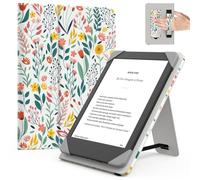 MoKo Universel Étui pour 6 Pouces Kindle Liseuses et Tablettes, Kindle/Kobo Clara/Tolino/Pocketook/Sony E-Book Tablet, Étui Folio Léger avec Dragonne et Béquille pour 6 Pouces, Fleur