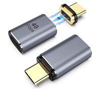 MoKo USB C Adaptateur Magnétique 2 Pièces, 24 Broches Droites Connecteur USB Type C avec PD 100W/40Gbps/Vidéo 8K@60Hz pour MacBook Pro/Air/Steam Deck/PS5 PSVR2/ROG Ally/Playstation Portal - Droit