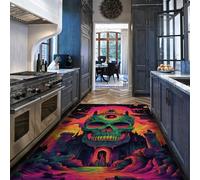 MOKOSAISE 160x230cm Tapis château tête de Mort à Trois Yeux Lavable