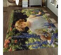 MOKOSAISE Betty Gallowhur et Fleurs Peinture Impressions Tapis Charles Courtney Curran Style Doux Tapis à Poils Ras pour Chambre intérieure décoration intérieure 180x200cm