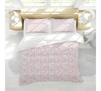 MOKOSAISE Ensemble literie Romantique à Motifs Floraux Doux en 3 pièces Ensemble Housse Couette botanique à Fleurs Roses Grises rêve 2 maquillages d’Oreiller pour la Chambre des Femmes 140 x 200 cm