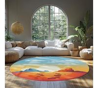 MOKOSAISE Espace surréaliste Tapis Rond Pliable antidérapant pour Vivre Maison Chambre Univers de Dessin animé coloré Tapis de Cercle lavables 240cm（Rond）