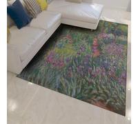 MOKOSAISE Fleurs Violettes et Plantes Vertes Tapis Le Jardin de l’Artiste à Giverny 1900 Tapis Doux Lavable pour Cuisine Chambre d’Amis Couloir 80x150cm
