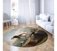 MOKOSAISE Francisco De Goya La poupée de Paille Tapis Rond Belle Femme Doux Antidérapant Poils Bas Tapis Ronds pour Vivre Maison Dîner Décor 90cm（Rond）