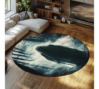 MOKOSAISE Halloween fantômes lavables Ronds Tapis Gothique Dark Devils antidérapant Doux Cercle Tapis pour entrée Cuisine Chambre à Coucher étude à Domicile décor 244cm（Rond）