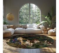 MOKOSAISE Hylas et Les nymphes par John William Waterhouse Cercle Tapis Belle Femme en étang de Lotus Tapis pour Vivre Maison Salle à Manger Chambre Décor de Sol 60cm（Rond）