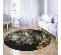 MOKOSAISE L’allégorie de l’Eau par Giuseppe Arcimboldo Tapis Ronds Doux Pliable à Poils Ras Rétro Cercle Tapis pour l’étude de Bureau de Salon 213cm(Rond)