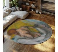 MOKOSAISE La Femme se baignant célèbre Peinture Impressions Cercle Tapis pour la Maison Salle à Manger Chambre café Sol décor mystérieux Beaux Tapis 150cm（Rond）