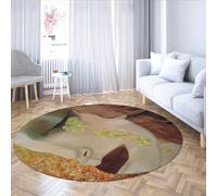 MOKOSAISE Le Baiser Tapis Rond 60cm（Rond） pour la Maison Salle à Manger Bureau étude café Chambre Salon Doux Larmes dorées Femmes Impressions Cercle Tapis