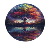MOKOSAISE Rêve et Belle scène de Nuit Cercle Autour de l’Arbre de Vie coloré Tapis Rond pour Chambre à Manger Cuisine Bureau décor 244cm (runden)