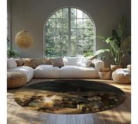 MOKOSAISE Romantisme Cercle Tapis - Francisco Goya Le 3 mai 1808 Tapis Rond Doux et antidérapant à Poils Ras pour l’étude du Bureau du Salon 90cm（Rond）