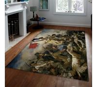 MOKOSAISE Romantisme Tapis d’Espace Lavable Antidérapant Douce Vintage La liberté Guidant Le Peuple Moquette imprimée pour Le Salon Chambre Bureau Étude 60x120cm