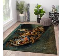 MOKOSAISE Tapis d’Espace 120x160cm Doux lavables La tempête sur la mer de Galilée Peintures célèbres Tapis imprimé pour Bureau Étude Salon Cuisine Café