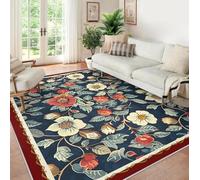 MOKOSAISE Tapis de Zone Salon 60x90cm Tapis Abstrait antidérapant coloré à Motifs Floraux lavables pour Salle à Manger Chambre Chambre Moderne Chambre de bébé Maison