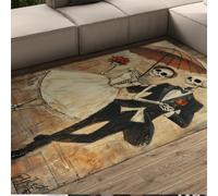 MOKOSAISE Tapis de Zone Salon lavables 160x230cm Petite Taille Romantique Gothique Vintage Squelette Couple Tapis de Sol pour Chambre Salle à Manger dortoir