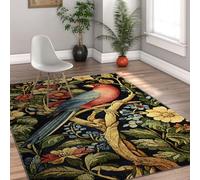 MOKOSAISE Tapis fleural Lavable d’Oiseau Vintage 240x340cm Branche d’Arbre d’Arbre de Perroquet colorée Vintage Tapis Fin Traditionnel pour Chambre et Salle à Manger sous la Table