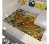 MOKOSAISE Tapis Floral Lavable de rêve 240x340cm Grand Mou Doux Vintage The Silence of Flowers Estampé de Moquette de Sol pour Chambre et Salle à Manger sous la Table