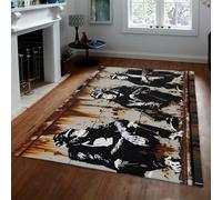 MOKOSAISE Tapis Gorilla Area Lavable 80x150cm Animaux Sauvages Noirs et Blancs Monkey Modern Industrial Style Moquette à Poil Bas pour Bureau dans Le Salon