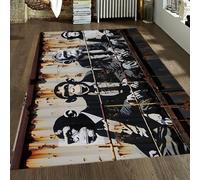 MOKOSAISE Tapis Noir et Blanc Gorilla Salon 160x200cm Pop Street Art Machine à Portraits d’Animaux Sol Lavable Moquette Fine pour Salle de Jeux de la nurserie