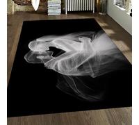 MOKOSAISE Tapis Romantique Minimaliste pour Un Couple de Baisers 200x280cm Silhouette Noire Blanche Tapis Lavable à Poil Bas pour Table de Chevet de la Chambre du Salon
