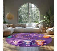 MOKOSAISE Tapis Ronds de Singe Animaux Mignons Tapis Circulaire Doux antidérapant pour Chambre de bébé Tapis de Sol Circulaire Lavable pour la décoration de la Maison 91cm(Rond)