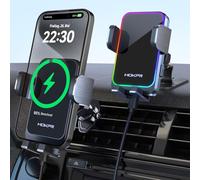 MOKPR 15W Support Telephone Voiture Induction, Chargeur Induction Voiture sans Fil Rapide [Serrage Automatique 270°] Rapide Chargeur Induction Voiture avec iPhone 16/15/14/13/12&Samsung S24 S23 S22