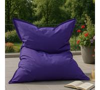 CONCEPT USINE | Pouf d'Extérieur XXL Rectangulaire Moku Violet 180 x 140 cm | Confort Moelleux avec Mousse Recyclée | Tissu Résistant à l’Eau | Idéal Jardin, Terrasse, Piscine, Détente à Deux