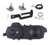 Mokuo Court-case 400 mm/15,75 pouces moteur côté gauche couvercle de carter ensemble livré avec kick start engrenage, ralenti, pédale de levier de kick-starter, compatible avec moteur chinois GY6 50cc