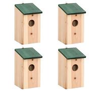 Mokuyary 4 pcs Nichoirs Bois 12x12x22 cm, Nichoir Oiseaux Sauvages Exterieur Suspendre pour Jardin
