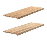 Mokuyary Appuis de fenêtre 2 pcs non traité 120x40x2cm bois chêne massif Tablette de Fenêtre pour Salon, Chambre, Petit Espace, Appartement, Bureau