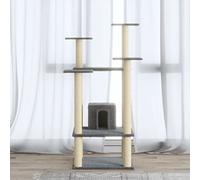 Mokuyary Arbre à Chat avec griffoirs en sisal Gris Clair 110 cm Tour à Chat Interieur, Arbre à Grimper pour Animaux, Chambre à Coucher, Salon