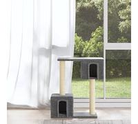 Mokuyary Arbre à Chat avec griffoirs en sisal Gris Clair 60 cm Tour à Chat Interieur, Arbre à Grimper pour Animaux, Chambre à Coucher, Salon