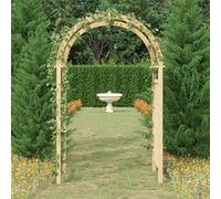 Mokuyary Arche avec Treillis 141x97x243 cm Bois de pin Massif imprégné, Arche de Mariage Grille à Rosiers, Support tuteur pour Plantes Grimpantes Décoration de Jardin