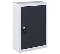 Mokuyary Armoire à Outils Murale Style Industriel Métal Gris et noir, Armoire d'atelier Suspendue avec Porte et Étagère Réglable, Verrouillable, Étagère de Rangement pour Atelier, Garage