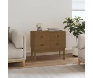 Mokuyary Armoire console marron miel 90 x 40 x 78 cm - Meuble de cuisine en pin massif avec espace de rangement - Meuble de rangement pour cuisine, salon, couloir