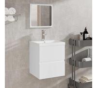 Mokuyary Armoire de salle de bain avec miroir, en bois blanc, commode pour salle de bain, cuisine, salon, couloir
