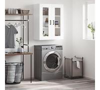 Mokuyary Armoire murale blanche 69,5 x 34 x 90 cm - Armoire de cuisine - Armoire à pharmacie - Armoire de rangement - Armoire murale pour salle de bain, cuisine et couloir