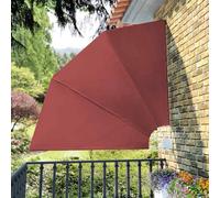 Mokuyary Auvent latéral Pliable de Balcon Terre Cuite 210 x 210 cm, Store Latéral Paravent Extérieur, Protège du Soleil ou du Vent Brise Vue pour Jardin, Balcon, Terrasse