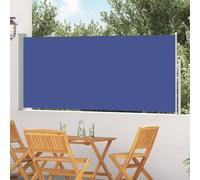 Mokuyary Auvent latéral rétractable 120 x 300 cm Bleu, Store Latéral Paravent Extérieur, Protège du Soleil ou du Vent Brise Vue pour Jardin, Balcon et Terrasse