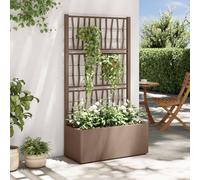 Mokuyary Bac à Fleurs avec Treillis Marron 80 x 36 x 140 cm PP Jardinière de Jardin, Bac de Plantation pour Cultiver Fleur Plantes Succulentes, Terrasse, Patio, Balcon