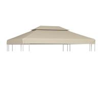 Mokuyary Bâche de rechange pour pavillon de jardin Housse de rechange pour toit de pavillon ancien 310 g/m² Beige 3 x 4 m