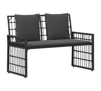 Mokuyary Banc Extérieur Uni Noir et Gris foncé 116x55x82 cm Patio