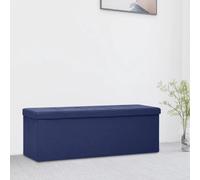Mokuyary Banc pliable avec espace de rangement - Bleu - Aspect lin - Banc de lit - Tabouret à chaussures - Boîte de rangement pour entrée, chambre à coucher, salon, couloir