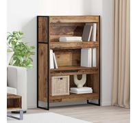 Mokuyary Bibliothèque Bois Ancien 80 x 30 x 155 cm Bois d'ingénierie, Meuble de Rangement avec Compartiments, Armoire Étagère à Livres pour Salon, Bureau, Chambre à Coucher -H